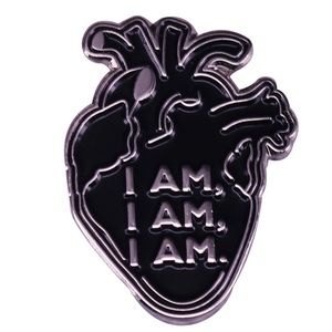 Sylvia Plath I AM I AM I AM Heart Flair pin new